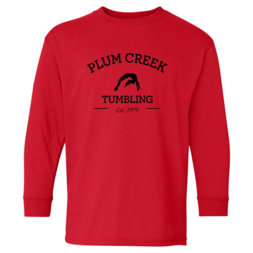 Youth Long Sleeve T-Shirt w/ Back Name Option - Black Thumbnail