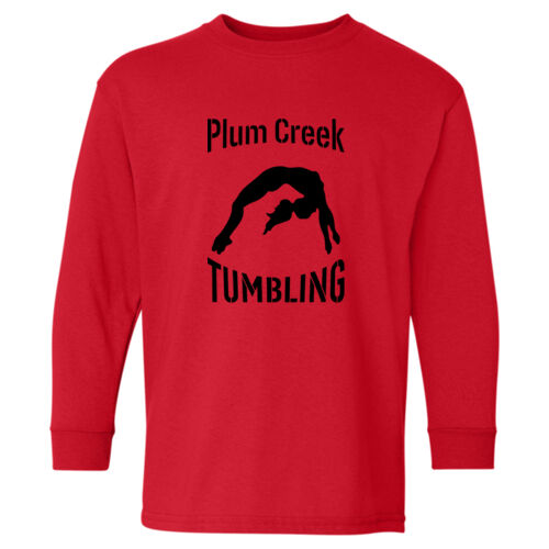 Youth Long Sleeve T-Shirt w/ Back Name Option - Black Thumbnail