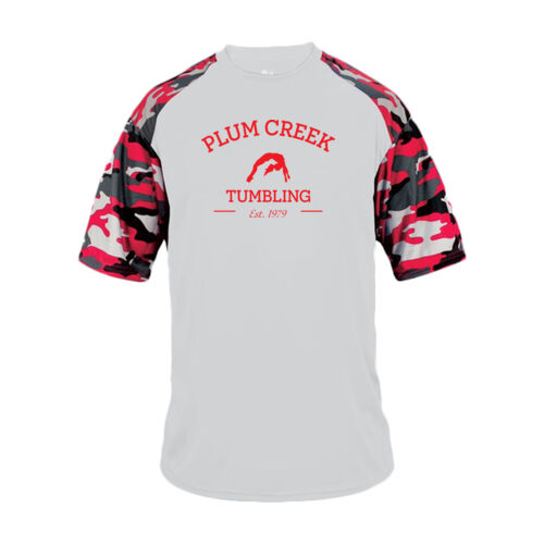 Camo Youth Sport T-Shirt w/ Back Name Option - Red Thumbnail