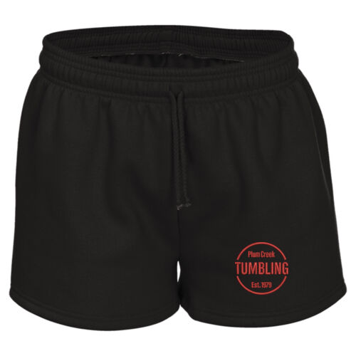 Women's Athletic Fleece Shorts - Red Thumbnail